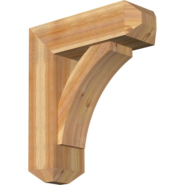 Ekena Millwork Thorton Craftsman Rough Sawn Bracket w/ Offset Brace, Western Red Cedar, 8"W x 24"D x 28"H BKT0806X24X28THR04RWR - main